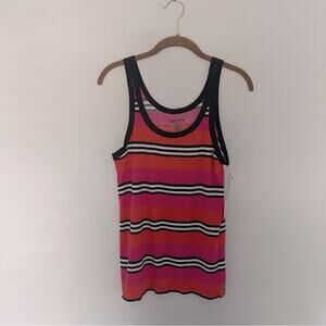 DKNY Bold Stripe Tank Pink & Poppy NWT